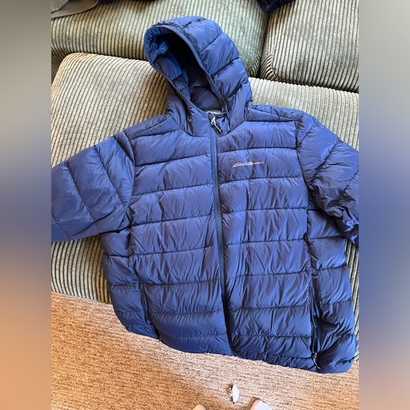 Eddie Bauer Blue Puffer Jacket - Men’s Large - Picture 1 of 4